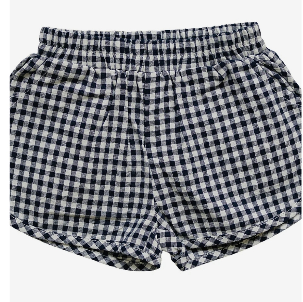 Mebie Baby 3t Navy Gingham Check Shorts